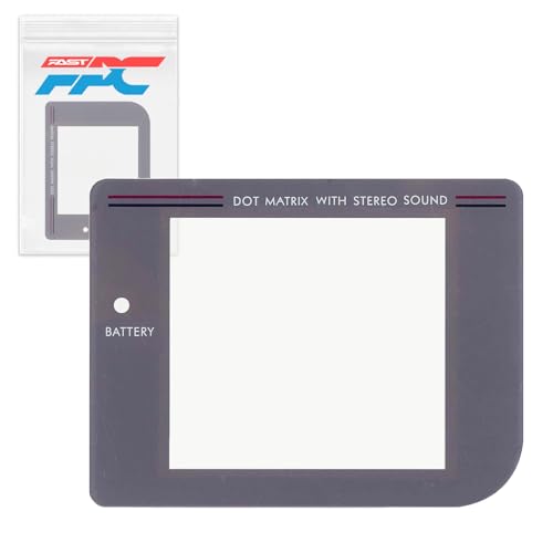 Pantalla frontal de plástico para lente con adhesivo (gris claro), compatible con Nintendo Gameboy original (Classic 1989 GB DMG-01)