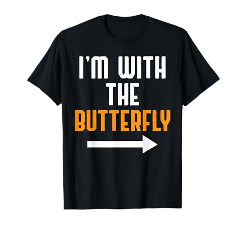 I'm with The Butterfly Costume Funny Halloween Couple T-Shirt
