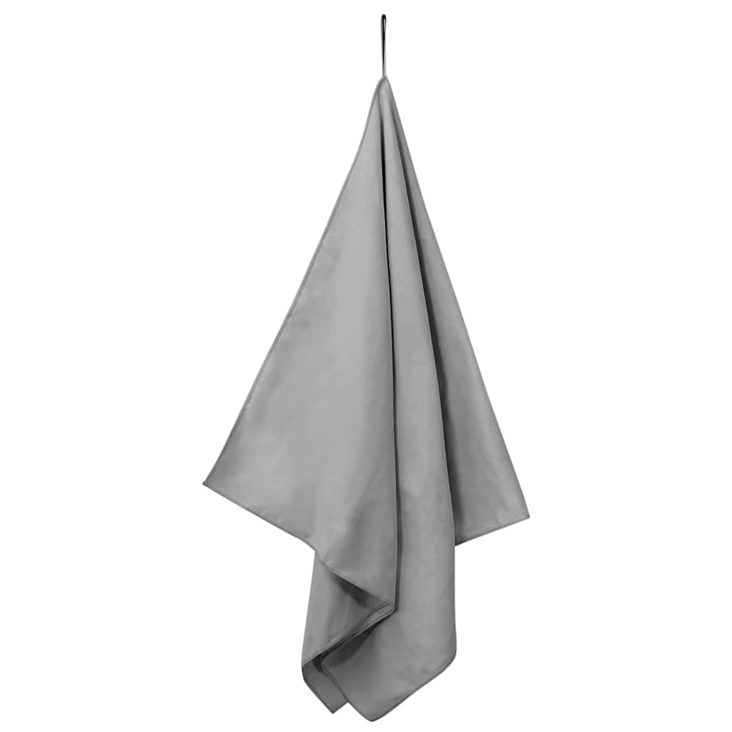 Set di 2 asciugamani sportivi grigio scuro, 140 x 70 cm, in poliestere e poliammide, design leggero in microfibra, ad asciugatura rapida, per fitness, sauna, viaggi e uso all'aperto