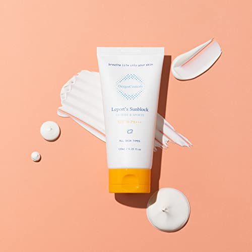 Premium Mineral Sunscreen, Oxygenceuticals Leports Sunblock Spf 50 Pa+++, Face & Body Sunscreen With Zinc Oxide & Titanium Dioxide, Non Greasy, Oil Free, Uva & Uvb Protection, Water & Sweat Resistant, Gentle On Sensitive Skin, Athlete-Trusted, Great For Active Days, 4.05 Oz #TOP2