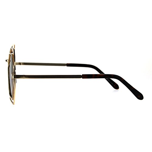 PASTL Octagon Shaped Sunglasses Womens Trendy Fashion Double Metal Frame4