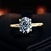 Dsnyu Yellow Gold Engagement Ring, Eternity for Women 9K Yellow Gold with 2ct Blue Oval Moissanite Band Fashion Trendy Size 6