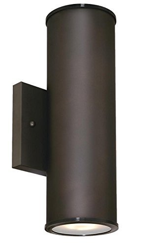 Two-Light LED Up and Down Light Outdoor Wall Fixture with Frosted Glass Lens, Oil Rubbed Bronze Two-Light LED Up and Down Light Outdoor Wall Fixture with Frosted Glass Lens, Oil Rubbed Bronze