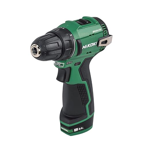 Image of HIKOKI DS12DF - Cordless Driver Drill, 12V With 10mm Keyless Drill Chuck, Brushless Motor, 2 Speed Gear, 35 Nm Tightening Torque, Built-In Led Light, 1 Kg, 2 Batteries, Charger & Carry Case Included