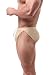Summer Code Men's Swim Briefs Solid Bikini Padded Swimsuit Low Waist Swimwear with Adjustable Strings, Beige, X-Large