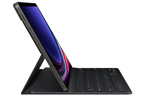 Samsung Book Cover Keyboard Slim EF-DX710 per Galaxy Tab S9 | Custodia per tablet monoblocco, design sottile e leggero, tastiera QWERTZ, POGO-Pin, scomparto per penna S, controllo gestuale, nero - Tastiera gaming - Immagine 2