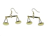 Miniblings Waage gold Ohrringe Hänger Sternzeichen Waage Tellerwaage Gold Jura - Handmade Modeschmuck I Ohrhänger Ohrschmuck vergoldet