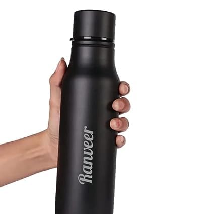 Image of HNA GIFTING Personalized Water Bottle with Name Stainless Steel Water Bottle 750ml, Single Walled Fridge Water Bottle Gifts for Employee (Pack of 1)