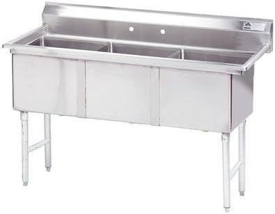 Fabricated Bowl 59" x 30" Triple 3 Compartment Scullery Sink