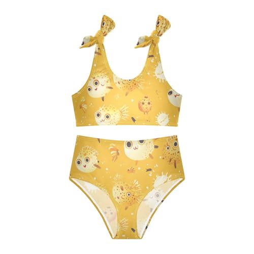 KLL Cute Cartoon Puffer Fishs Girl 2 Piece Bikini Sets Quick-Dry Beach Bathing Suit Bathing Suit3