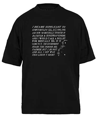 T-shirt Eel Pit Noir au design graphique avec coupe baggy ultra confortable et fluide