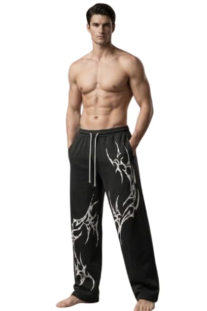 Image of Stylish Baggy Lower for Men | Comfortable Loose Fit Printed Track Pants