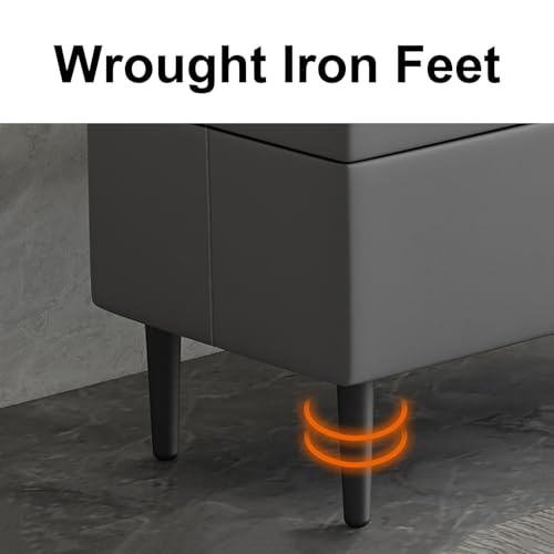 Banco de almacenamiento oculto grande, asiento tapizado para dormitorio y sala de estar, solución de almacenamiento multifuncional, color blanco, 120 x 40 cm Baul Almacenaje - imagen 6