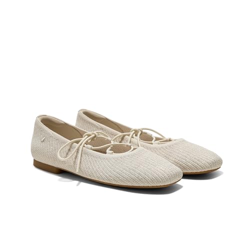 Image of VIVAIA Miley Women's Mary Jane Flats Shoe with Stylish 3 Laces Comfortable Square Toe Ballet Flats for Women Daily Outfit