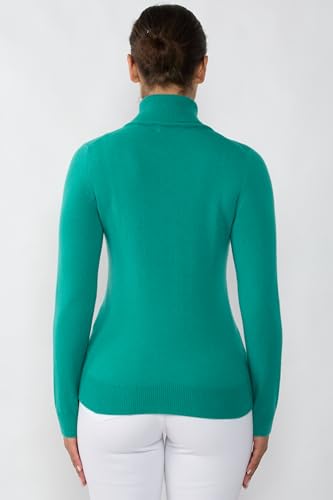 Image of JENNIE LIU Women's 100% Pure Cashmere Long Sleeve Pullover Turtleneck Sweater