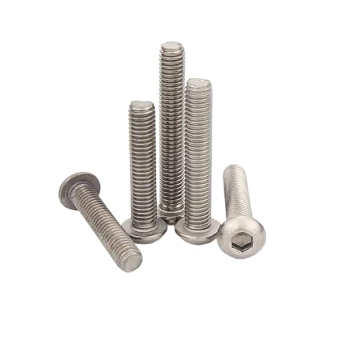 QASTGDE 1/2/5個 M2 .5 M3 M4 M5 M6 M8 TA2 純チタン六角六角ソケットヘッドボタンアレンボルトマシンネジ 長さ6-50mm ISO7380(30mm,2pcs M6)