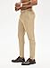 PLEPAN Men's Skinny Stretch Khaki Pants with Elastic Waist Fashion Slim Fit Slacks Tapered Leg, Khaki, S