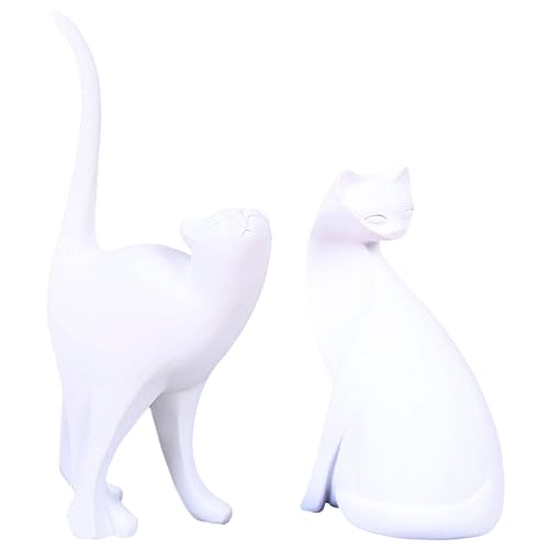 Moderne Statue Decoration Interieur, Animal Compagnie Ornements Sculpture Abstraite, Chaton Sculptures Décoratives, Moderne Accessoires Décoration Statuette...