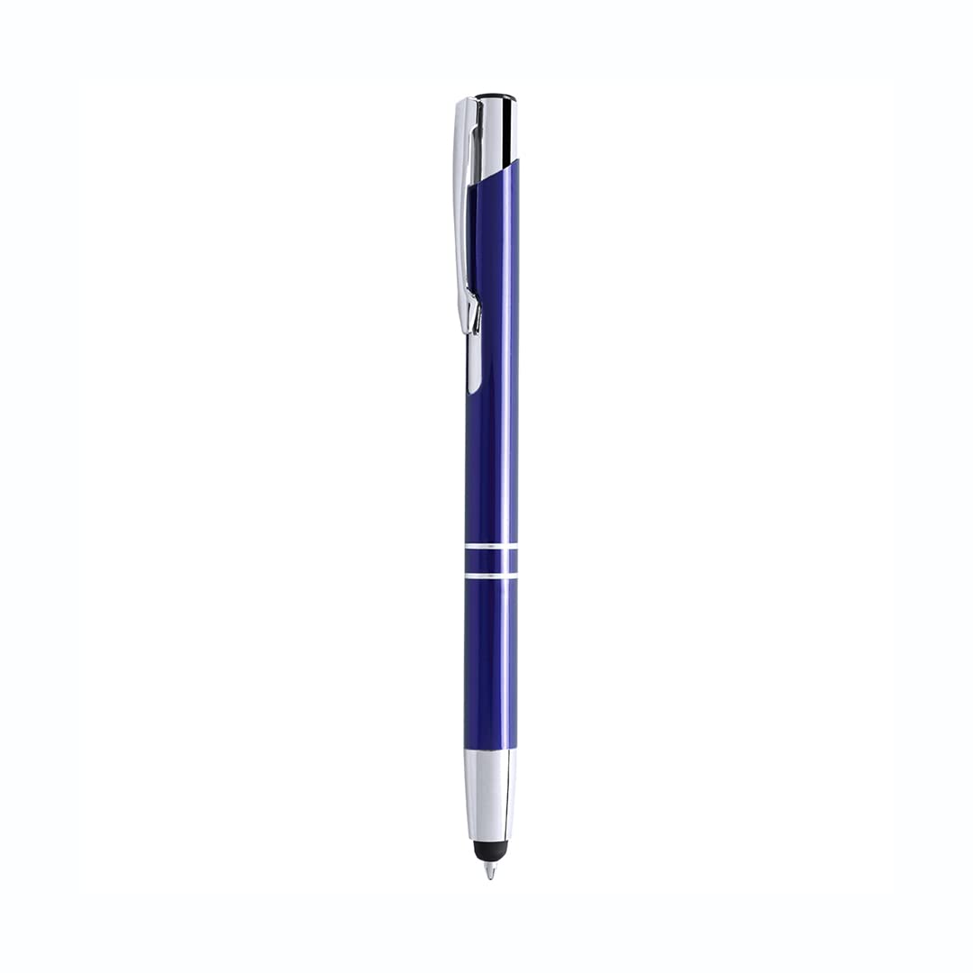 Penna a sfera 2 in 1, colore metallo, confezione da 100