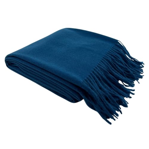 Humble Hilo Soft Wool Scarf or Shawl, Large Winter Wrap Pashmina 74 x 27 (Sapphire W24)3