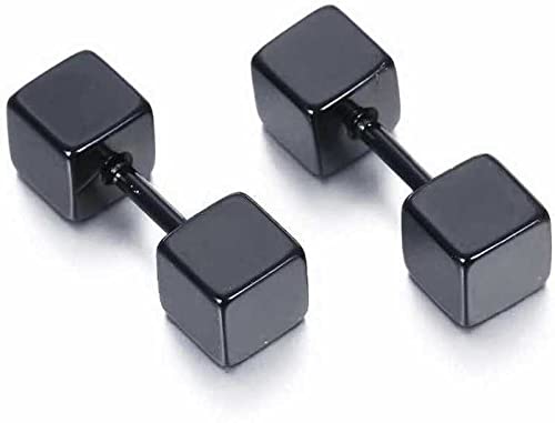 MEENAZ Stainless Steel Black Silver Gold Magnetic Piercing pressing Triangle Square Hoop Bali Stud Earrings Combo pack set non Pierced Ear rings men boys girls Women MENS EARRINGS COMBO M111