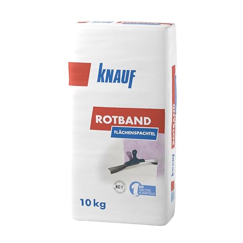 Knauf Rotband Flächenspachtel – schnell härtende Spachtel-Masse zum Spachteln und Glätten von Putz, Mauerwerk etc., leicht zu verarbeiten, Wand-, Decken-Spachtelmasse für Innen-Bereich, 10-kg Knauf Rotband Flächenspachtel – schnell härtende Spachtel-Masse zum Spachteln und Glätten von Putz, Mauerwerk etc., leicht zu verarbeiten, Wand-, Decken-Spachtelmasse für Innen-Bereich, 10-kg