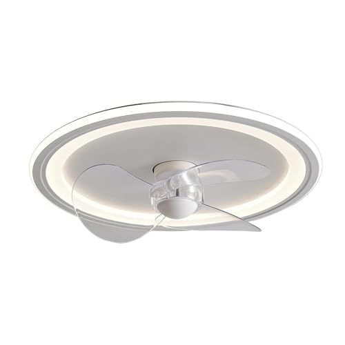 HPDTZ Ventilador de techo con iluminación led, lámpara de techo, regulable, 3 colores de luz, motor silencioso con función invertida, luz con mando a distancia, para dormitorio, sala de estar (A)