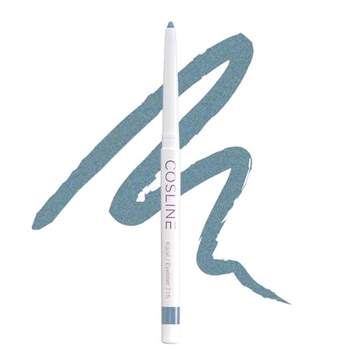 COSLINE Kajal und Eyeliner 115 Ocean, Blau, Wasserfester Kajal, Verschmiert...