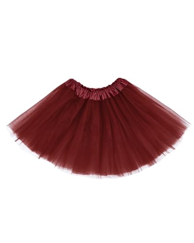 Century Star Burgundy Tutu for Toddler Girls Tulle Ballet Skirts Princess Tutus for Baby Kids Infant 3 Layers Halloween Christmas Dress up Birthday Party Festival 3-8 Years