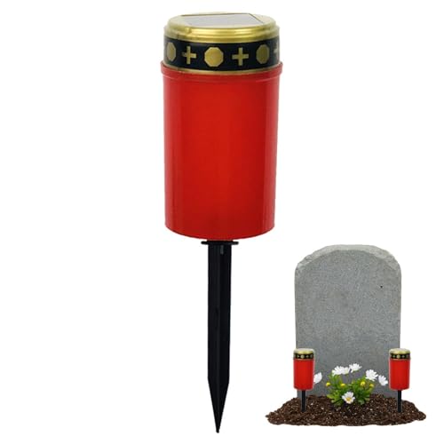 LearnLyrics Luz LED Para Tumba - Lámpara Solar Para Cementerio, Lámpara Funeraria Sin Llama | Linterna Solar Cementerio Decoración De Tumba, Lámpara De Cementerio Impermeable Sin Llama