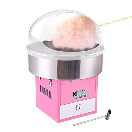 json2xml 1200W Commercial Cotton Candy Maker with Roll Top Bubble and Sugar Scoop