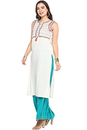 Image of HAUTE CURRY by Shoppers Stop Women's Rayon straight Kurta