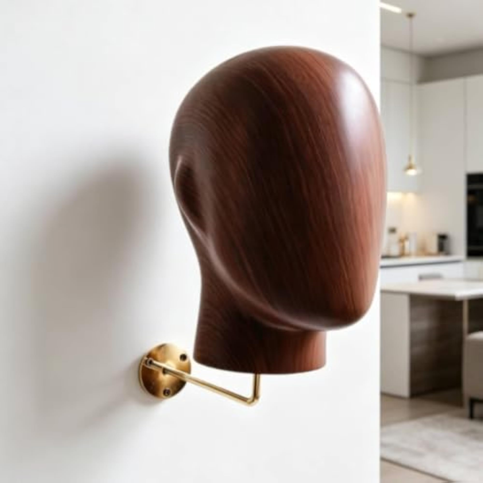 Wall-Mounted Mannequin Head with Round Mounting Plate