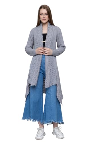 Image of Wear lusso Women's Woolen V-Neck Open Front Shrug Cardigan | Long Sleeve Winter Sweater for Girls & Ladies | Stylish Warm Outerwear in Trendy Colors