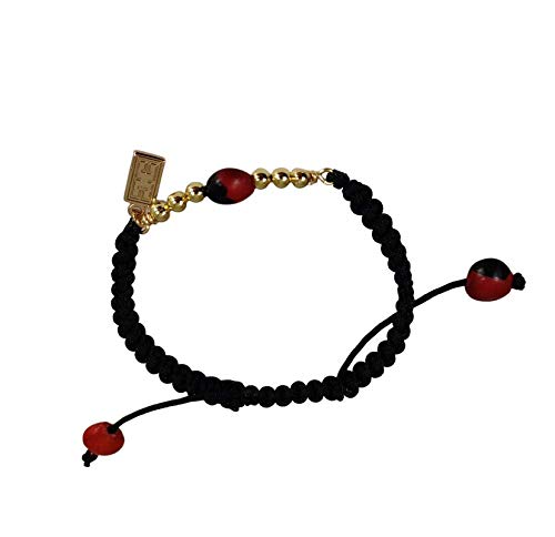 Image of EVELYN BROOKS Macrame Adjustable & Easy to Wear UNISEX Bracelet - Gold & Silver Finish- Friensdhip /Love Good Luck Bracelet - w /Meaningful Huayruro Seed Beads - Great Gifts for HIM & for HER
