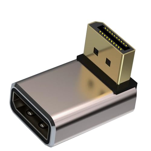 Adaptador DisplayPort 1.4 8K ángulo 90° macho a hembra miniatura 2