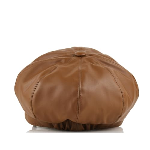 Sombrero de cuero estilo Newsboy para mujer miniatura 6