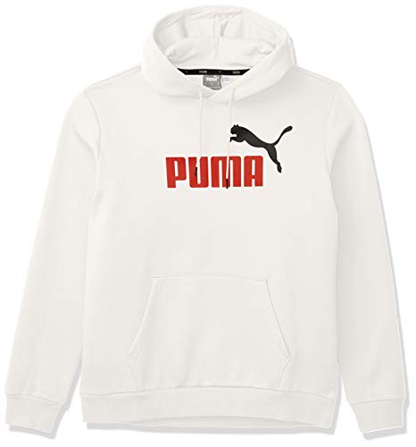 PUMA Men's Essentials Big Logo Fleece Hoodie, White, XXL