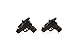 MRCUFF Pistol Handgun Gunmetal Black Gun Pair Cufflinks in a Presentation Gift Box & Polishing Cloth