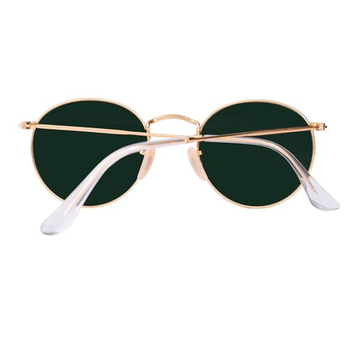 50mm Glass Lens UV Protection Metal Round Frame Sunglasses for Women Classic Shades Sunnies4