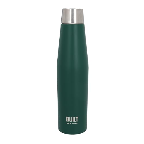 Built Apex Insulated Water Bottle with Leakproof Perfect Seal Lid, Sweatproof 100% Reusable BPA Free 18/8 Stainless Steel Flask, Forest Green, 540 ml
