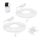 UYODM 2Pack 10FT Power Extension Cable Compatible with WYZE Cam Pan V3, Flat 90 Degree Micro USB Extension Charging Cable Power Your WYZE Cam Pan V3 Continuously - L-Shape Power Cord White