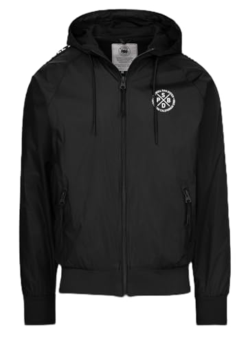 PITBULL - Übergangsjacke Herren mit Kapuze ATHLETIC TAPE Winddichte Herren Jacke Softshell Kapuzenjacke mit Reißverschluss Bequeme Seitliche Taschen Frühlingsjacke Softshelljacke