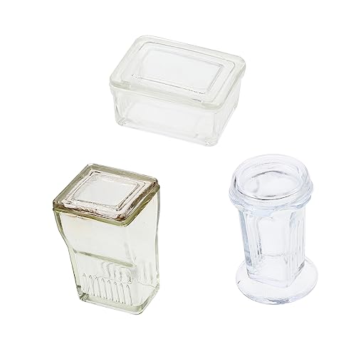 FUNOMOCYA Scientific Lab Glass Staining Tank 3 Sets Staining Jar Round Lid Lab Equipment