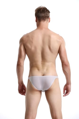 Gogobear Men's Sexy Seamless See Through Underwear Low Waist Ice Silk Backless Tangas Sheer Bikini Briefs Underpants4