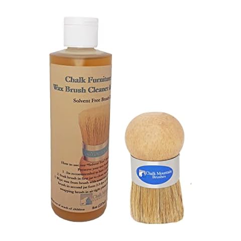 Chalk Mountain Brushes. 8 oz Solvent Free Wax Brush Cleaner and Original Designed Palm Brush. 2 Pack Cover