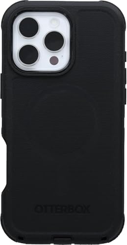 OtterBox Defender Series Case for iPhone 16 Pro Max Rugged MagSafe Compatible Military-Grade Drop Protection Shockproof Raised Edges Black Non-Retail Packaging