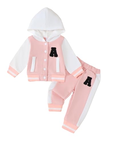 Infant Toddler Baby Girl Clothes Long Sleeve Graphic Hoodie Sweatshirt Pant Set Cute Fall Winter Newborn Outfits