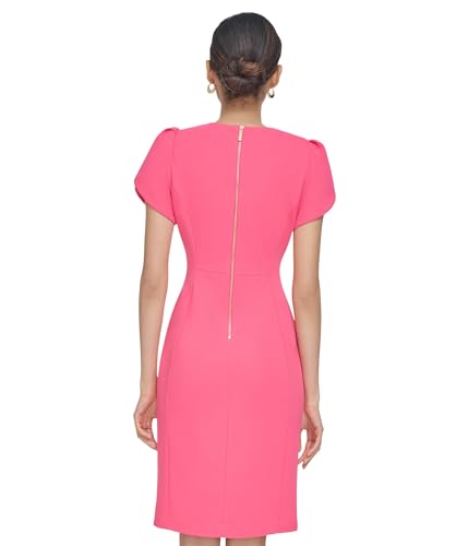 Image of Calvin Klein Tulip Sleeve Floral Sheath
