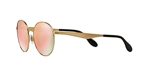 Ray-Ban Women's Highstreet Round Sunglasses, Gold/Brown Mirror Pink, One Size4